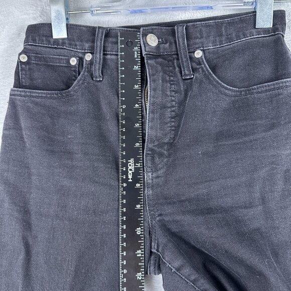 Madewell Classic Straight Leg Jeans Womens Size 25 High Rise Stretch Black - Picture 9 of 13